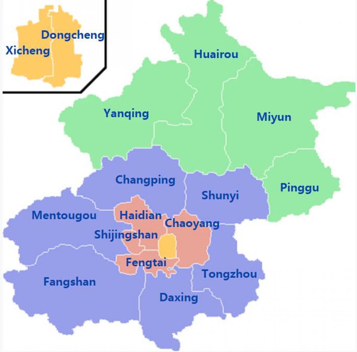 Mapa dzielnicy Pekin (Pekin)