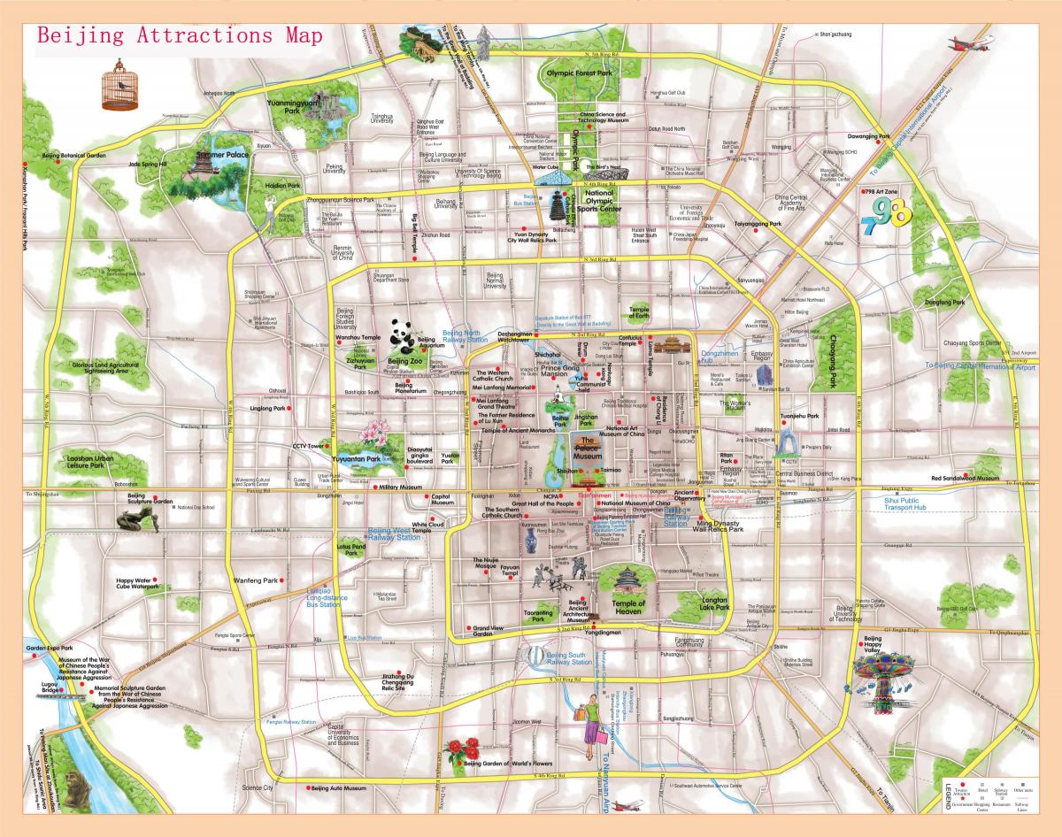 Pekin (Pekin) - mapa zabytków
