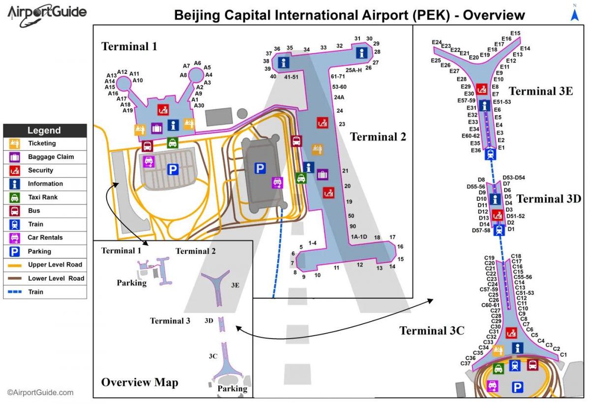 Mapa terminalu lotniska Pekin (Peking)