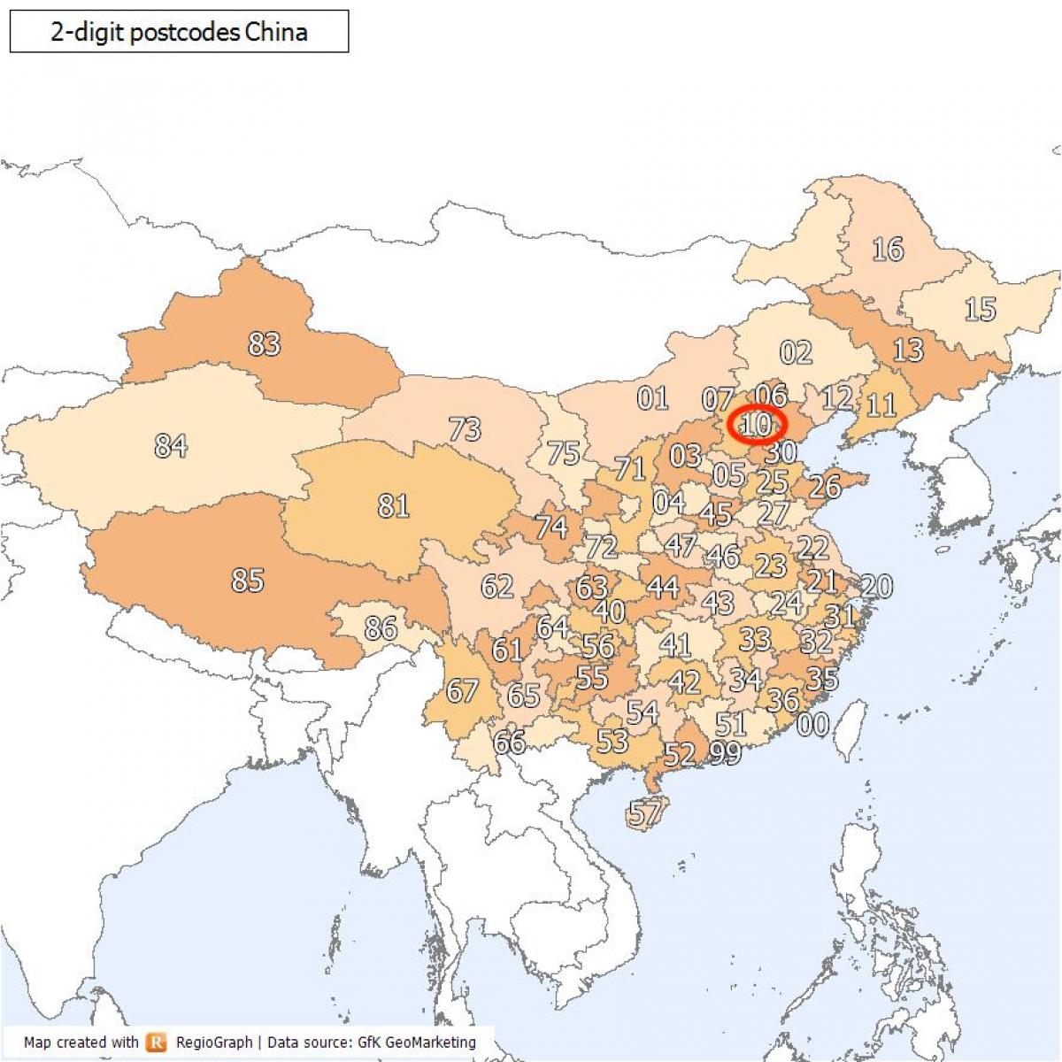Pekin (Pekin) mapa kodów pocztowych