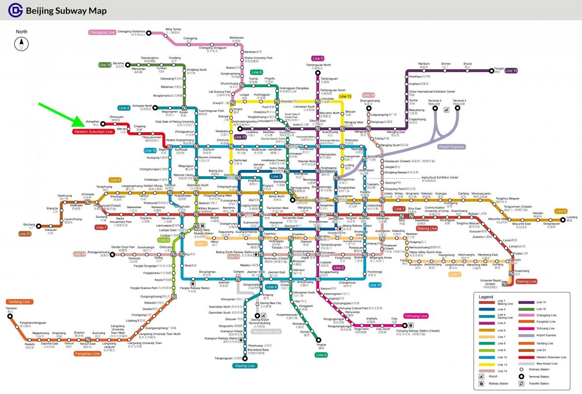 Pekin (Pekin) mapa przystanków tramwajowych